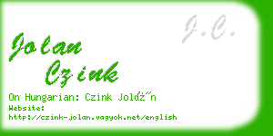 jolan czink business card